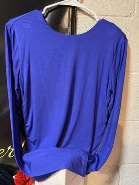 Blogilates Women’s Long Sleeve Scoop Neck Top — royal blue